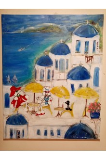  SOLD "Santorini" by Maria Smirlis original painting